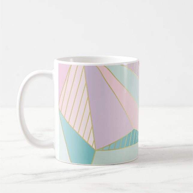 (illustration) guld-linjebakgrund, abstrakt Arti Kaffemugg (Vänster)