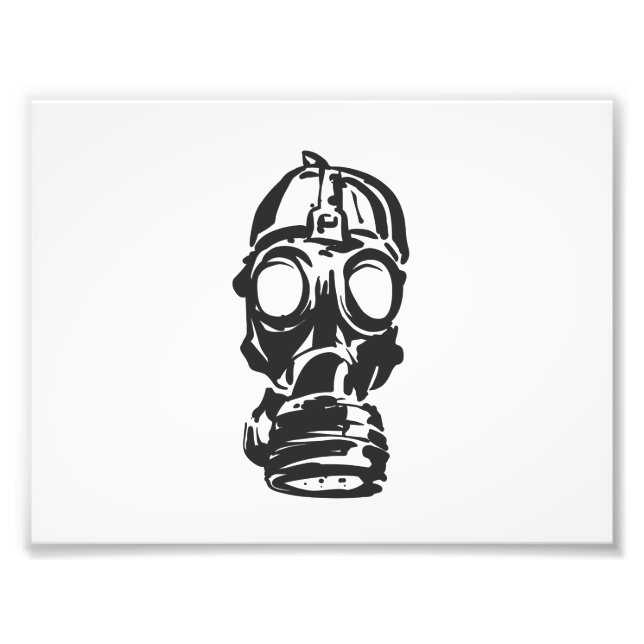 illustration hand plockade av skiss-gasmask fototryck (Framsidan)
