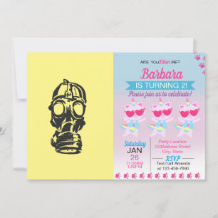 illustration hand plockade av skiss-gasmask inbjudningar