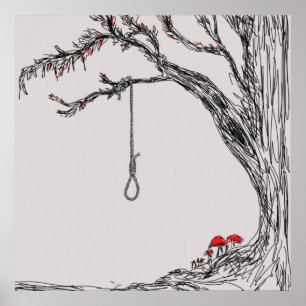 Illustration hangmans näsa och svampar poster