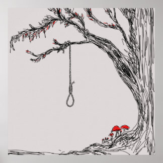 Illustration hangmans näsa och svampar poster