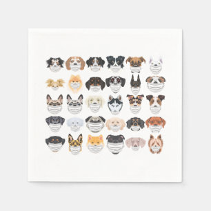 Illustration Hundar med respiratoruppsättning Pappersservett