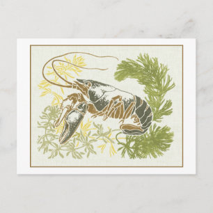 Illustration i art nouveau-sjön - störtflod vykort