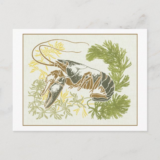 Illustration i art nouveau-sjön - störtflod vykort (Framsida)