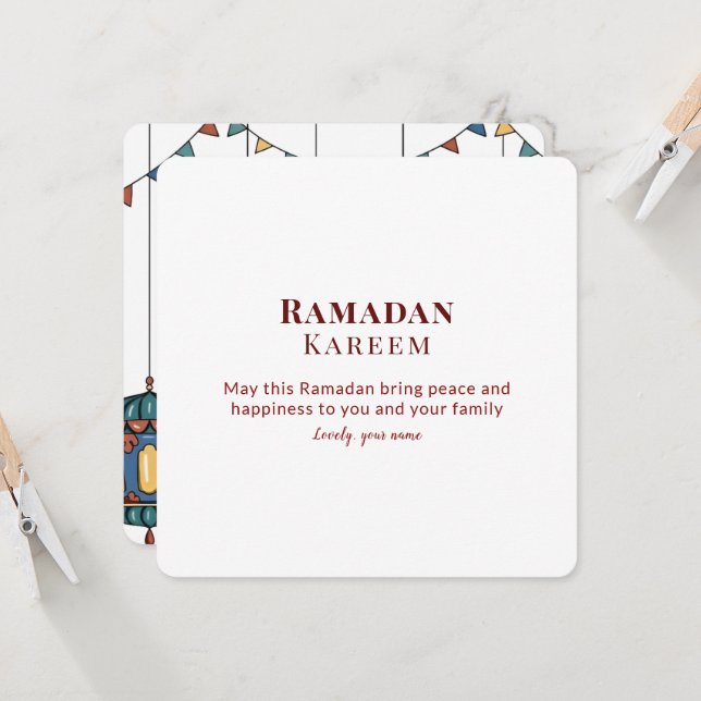 Illustration Islamic Ramadan Greeting Card Inbjudningar (Fram/Back In Situ)