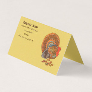 Illustration Male Turkey Fanned Svan Autumn Färg Visitkort