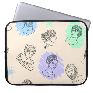 Illustration med grekiska statyers konturer. B Laptop Fodral