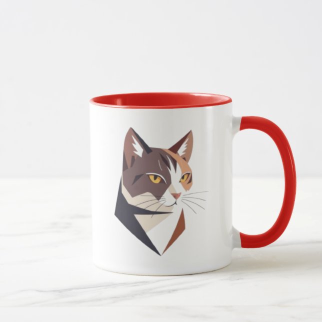 Illustration minimaliste d'un chat. mugg (Höger)
