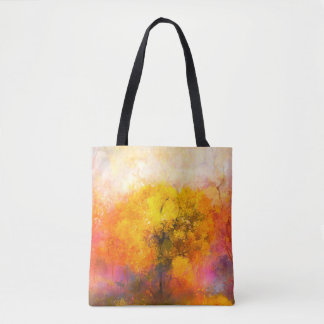 Illustration mjuk, färglös höstskog. Abstrakt Tygkasse