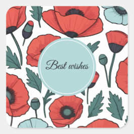 Illustration Mönster Fyrkantigt Klistermärke