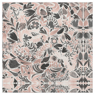 Illustration Mönster i ro vid den svarta Blommigte Tyg
