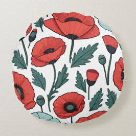 Illustration Mönster Rund Kudde