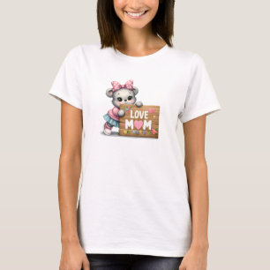 Illustration nalle med hjärttecken Kärlek Mamma T Shirt