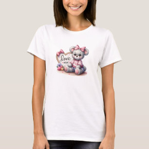 Illustration nalle med hjärttecken Kärlek Mamma T Shirt