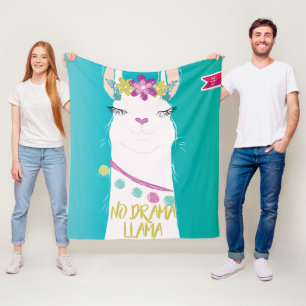 Illustration No Drama Llama with Monogram Fleecefilt