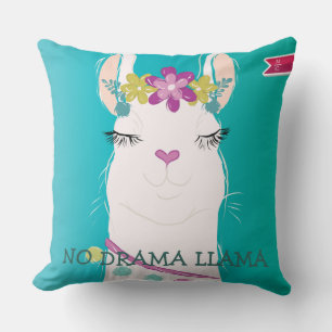 Illustration No Drama Llama with Monogram Kudde