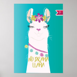 Illustration nr Drama Llama Monogram Poster