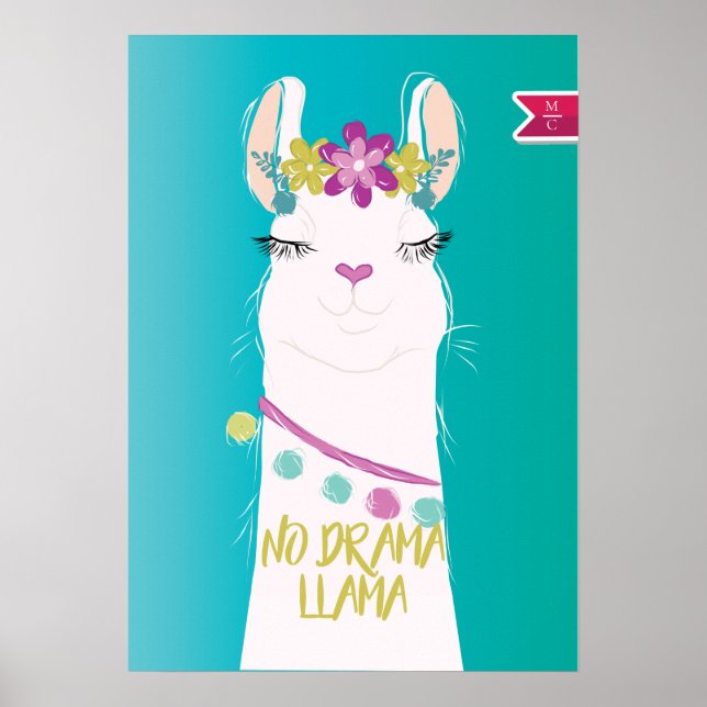 Illustration nr Drama Llama Monogram Poster (Framsidan)