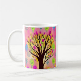 Illustration och offert för söt Colorful Träd Kaffemugg