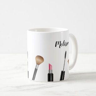 Illustration och Personlig Namn i Makeup-objekt Kaffemugg