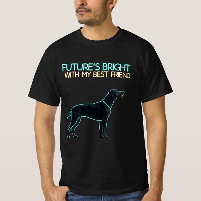  Illustration of a black Labrador dog T Shirt (Framsida)