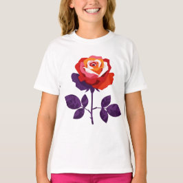 Illustration of a colorful rose t shirt