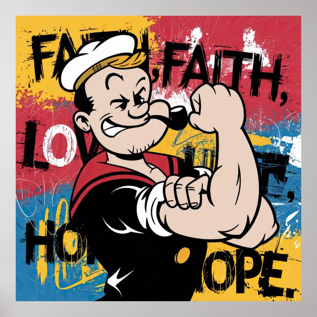 illustration of a pop art cartoon sailor character poster (Framsidan)
