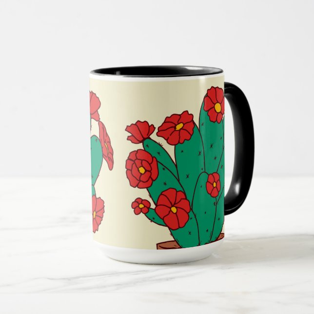 Illustration of cacti  mugg (Framsida höger)