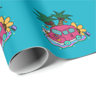 Illustration of cars, bees and butterflies. presentpapper