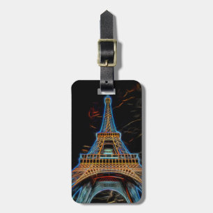Illustration of Eiffel Torn - Paris, Frankrike Bagagebricka