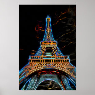 Illustration of Eiffel Torn - Paris, Frankrike Poster