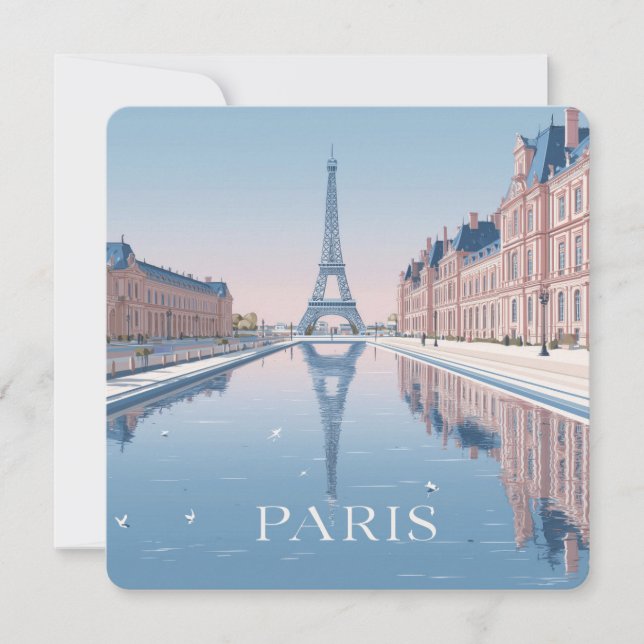 illustration of eiffel tower in paris julkort (Framsida)