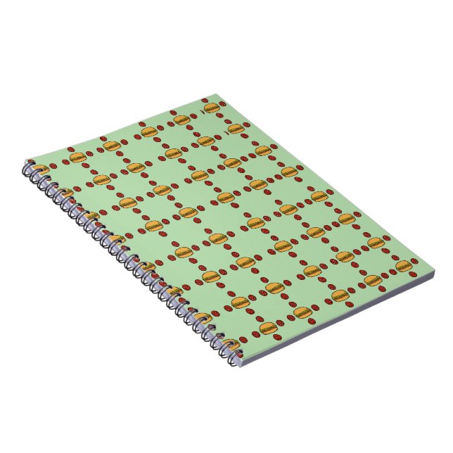 Illustration of hamburger patterns  anteckningsbok (Högra Sidan)