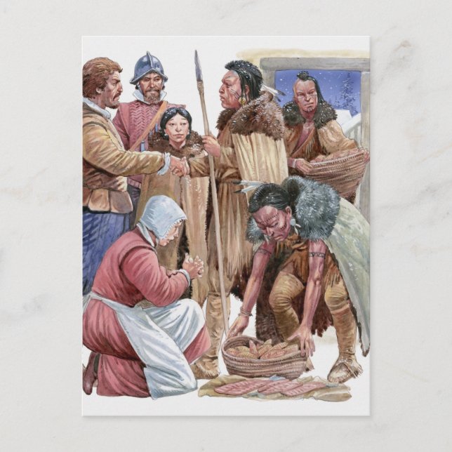 Illustration of Indian ge English Vykort (Framsida)