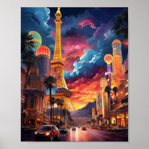 Illustration of Las Vegas Nevada USA Poster
