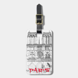 Illustration of Notre Dame de Paris Bagagebricka