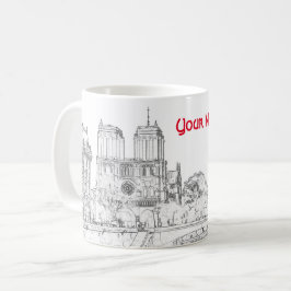 Illustration of Notre Dame de Paris Kaffemugg