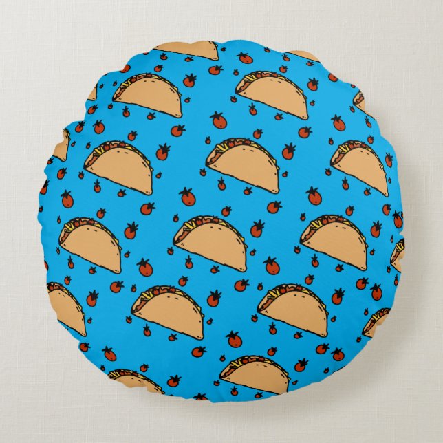 Illustration of tacos  rund kudde (Framsidan)