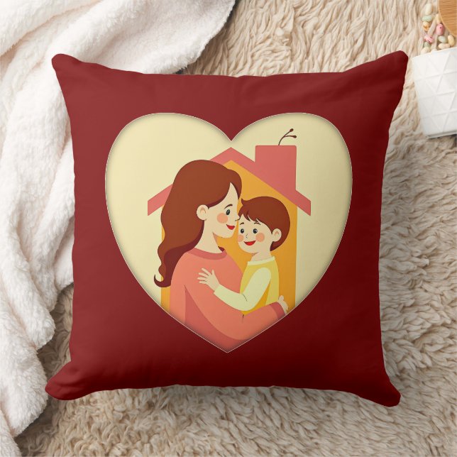 Illustration of the love between mother and daught kudde (Filt)