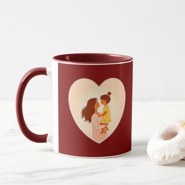 Illustration of the love between mother and daught mugg (Med munk)