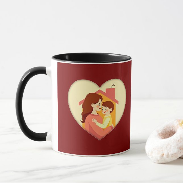Illustration of the love between mother and daught mugg (Med munk)