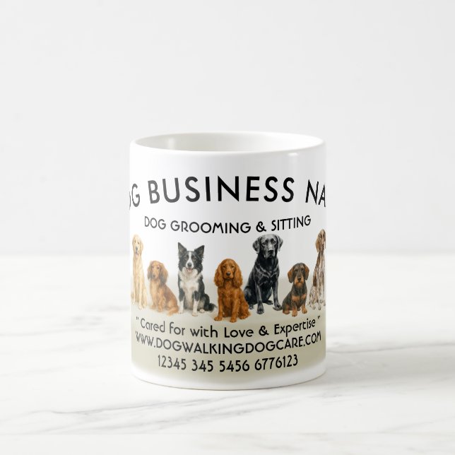Illustration över populära hundraser kaffemugg (Center)