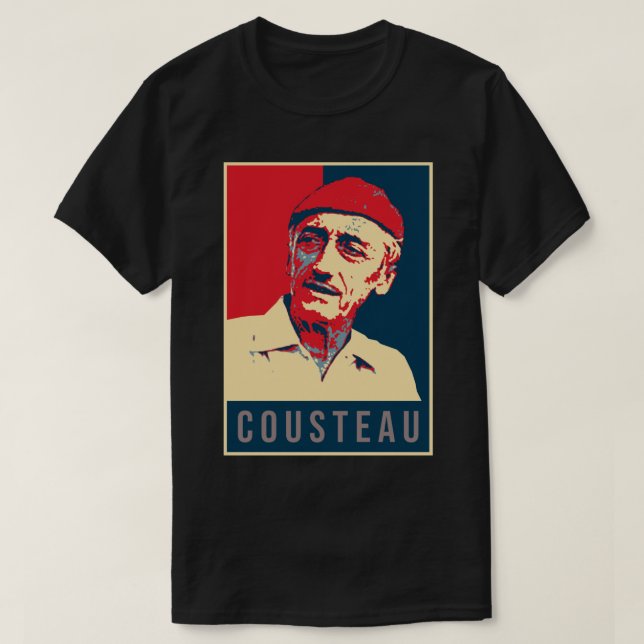 Illustration Pop Art Cousteau Sticker T Shirt (Design framsida)