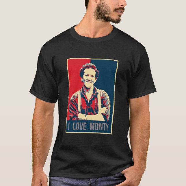 Illustration Pop Art I Kärlek Monty Don TV Present T Shirt (Framsida)