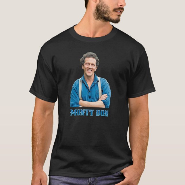 Illustration Pop Art Monty Don TV Presenter Garden T Shirt (Framsida)