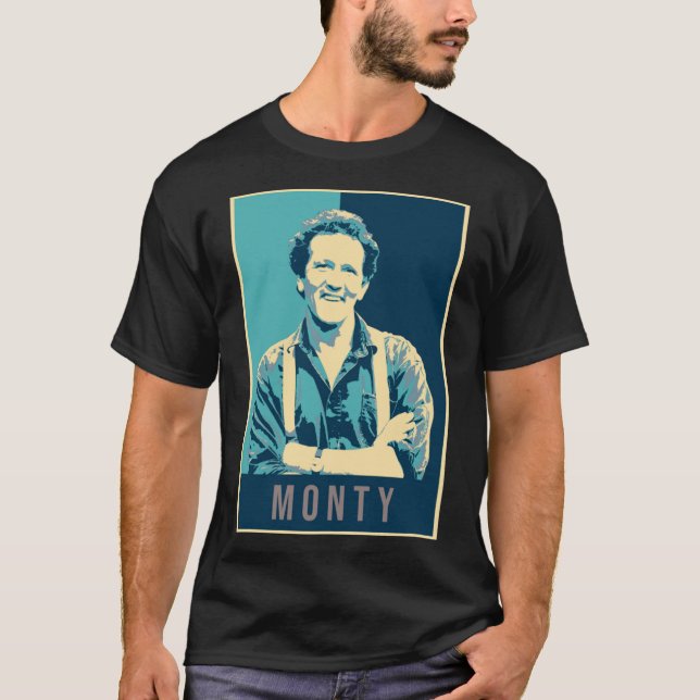 Illustration Pop Art Monty Don TV Presenter Garden T Shirt (Framsida)