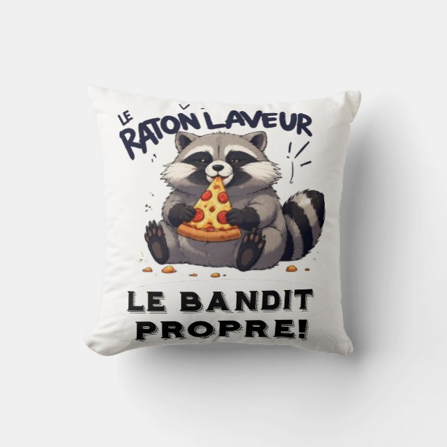 Illustration Raton Laveur Humour  Le Bandit Propre Kudde (Framsida)