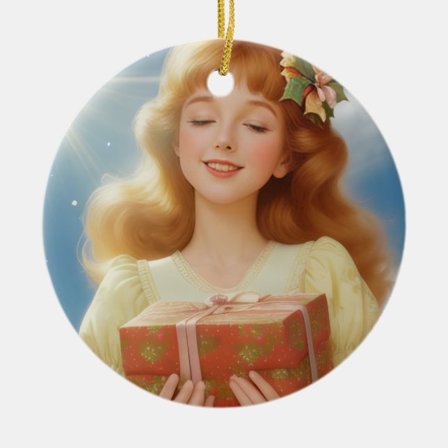 Illustration rétro de Noël Julgransprydnad Keramik (Framsidan)