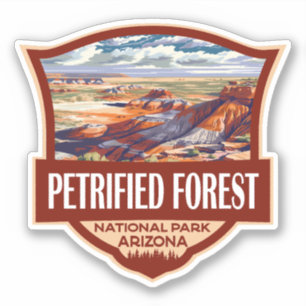 Illustration Retro-projektet med Petrified Forest Klistermärken