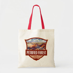 Illustration Retro-projektet med Petrified Forest Tygkasse